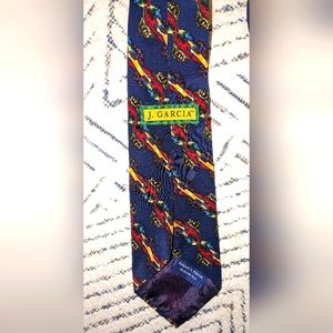 Jerry Garcia Grateful Dead Tie Parrots & Frogs Pattern 100% Silk 💀🌹🎵
